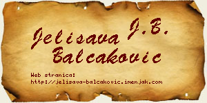 Jelisava Balčaković vizit kartica
